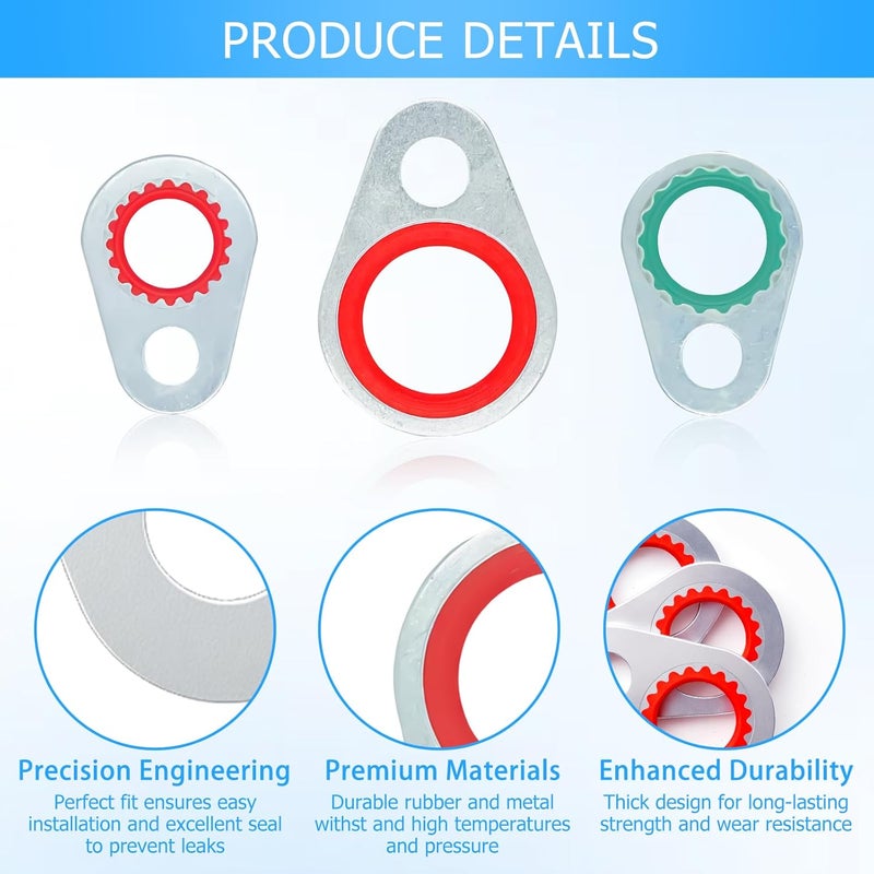 AClengda 120pcs automotive A/C system compressor gasket seal, Air Conditioner Compressor Port Seal Gasket Kit Bonded Gasket Seal Assortment Set (120 pcs) - Image 4